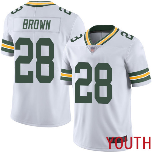 Green Bay Packers Limited White Youth #28 Brown Tony Road Jersey Nike NFL Vapor Untouchable